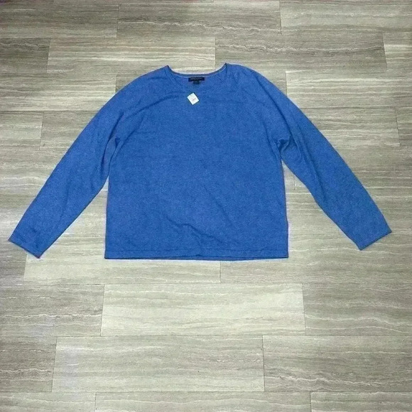 NWT Banana Republic Men's Livorno Silk-Linen Sweater, Blue Sz Large - Picture 1 of 4